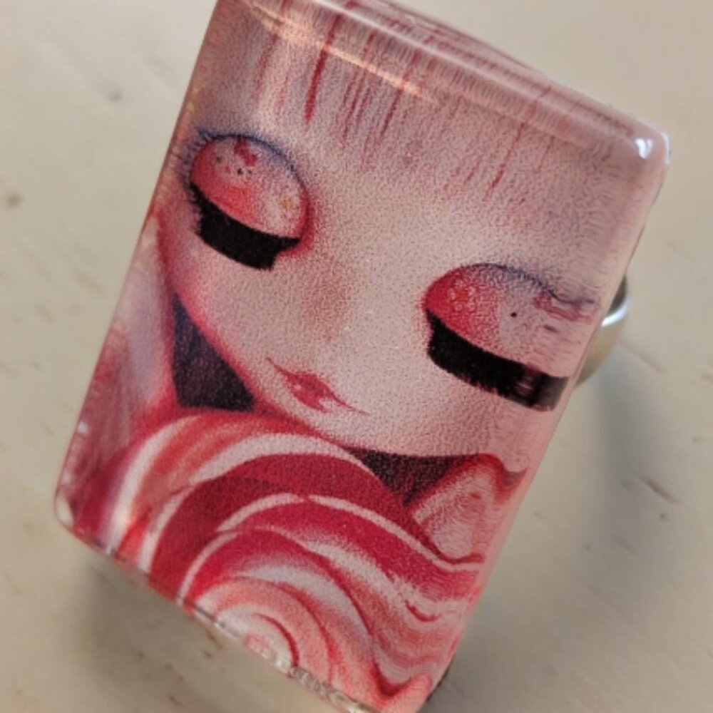 Gothic Doll Adjustable Silver Ring - image 3